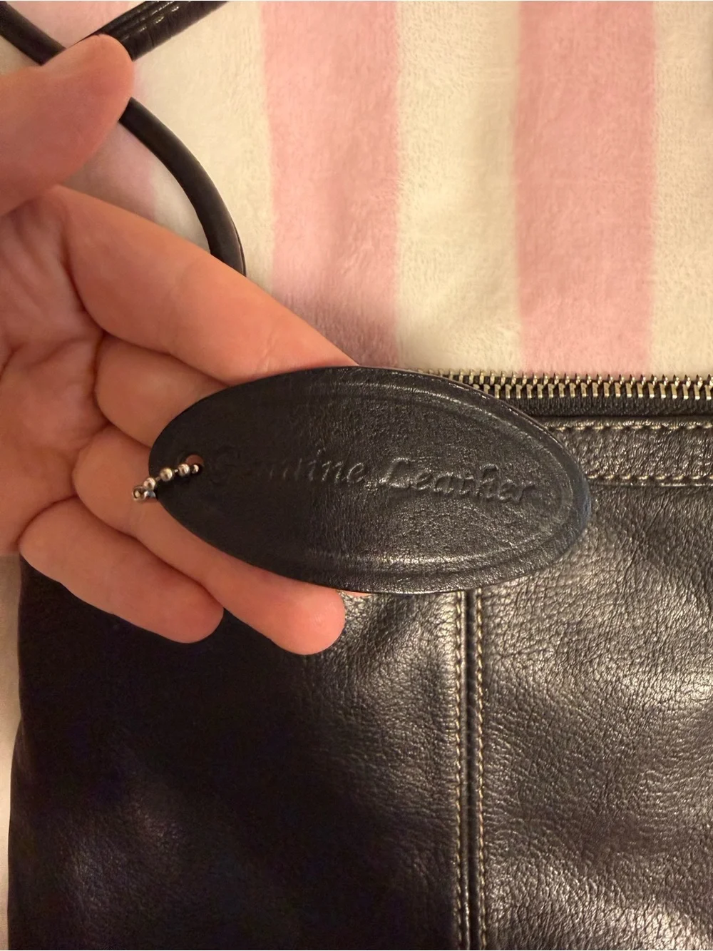 Tignanello Black Leather Crossbody Bag